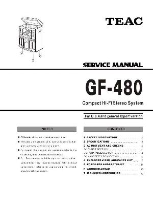 Сервисная инструкция Teac GF-480 ― Manual-Shop.ru