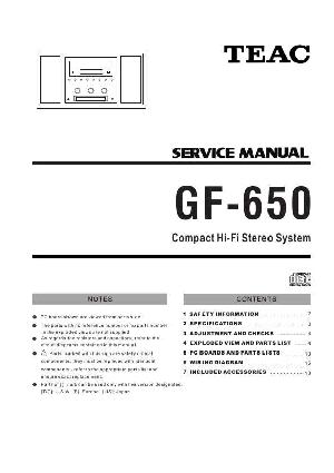 Сервисная инструкция Teac GF-650 ― Manual-Shop.ru