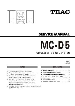Сервисная инструкция Teac MC-D5 ― Manual-Shop.ru
