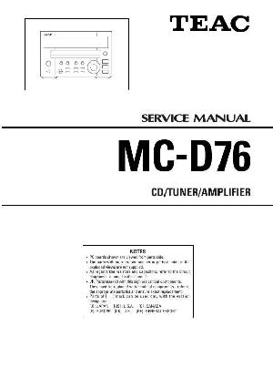 Сервисная инструкция Teac MC-D76 ― Manual-Shop.ru