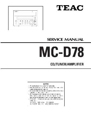 Сервисная инструкция Teac MC-D78 ― Manual-Shop.ru