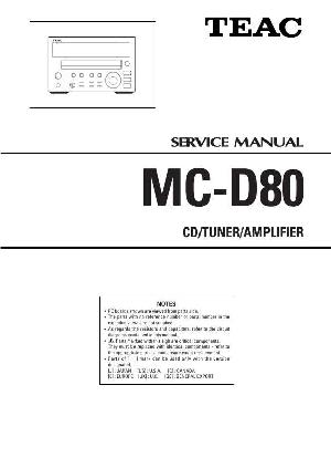 Сервисная инструкция Teac MC-D80 ― Manual-Shop.ru