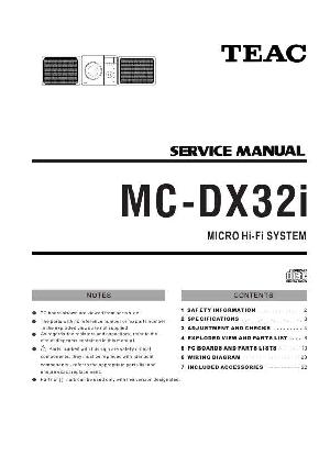 Сервисная инструкция Teac MC-DX32I ― Manual-Shop.ru