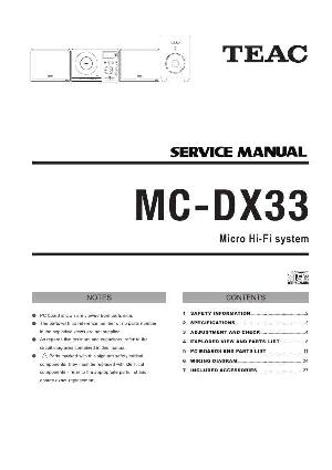Сервисная инструкция Teac MC-DX33 ― Manual-Shop.ru