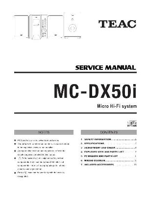 Сервисная инструкция Teac MC-DX50I ― Manual-Shop.ru