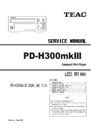 Сервисная инструкция Teac PD-H300MK3 ― Manual-Shop.ru