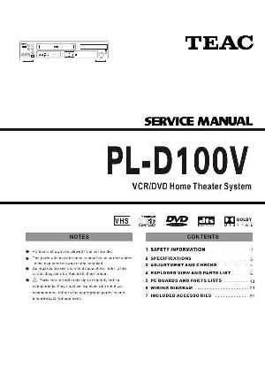 Сервисная инструкция Teac PL-D100V ― Manual-Shop.ru