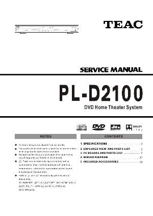 Сервисная инструкция Teac PL-D2100 ― Manual-Shop.ru