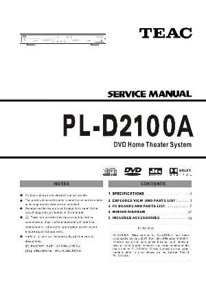 Сервисная инструкция Teac PL-D2100A ― Manual-Shop.ru