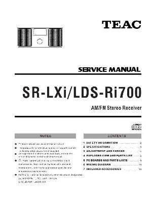 Сервисная инструкция Teac SR-LXI, LDS-RI700 ― Manual-Shop.ru