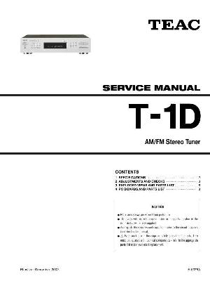 Сервисная инструкция Teac T-1D ― Manual-Shop.ru