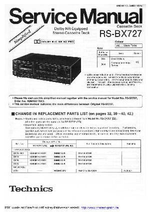 Сервисная инструкция Technics RS-BX707, RS-BX727 ― Manual-Shop.ru