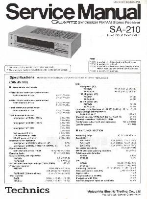 Сервисная инструкция Technics SA-210 ― Manual-Shop.ru