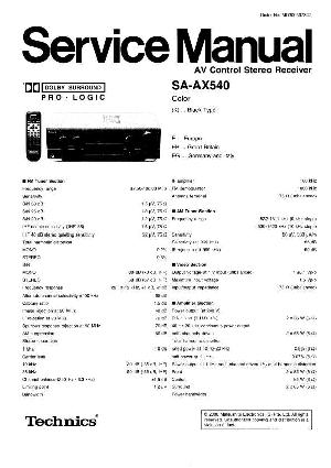 Сервисная инструкция Technics SA-AX540 ― Manual-Shop.ru