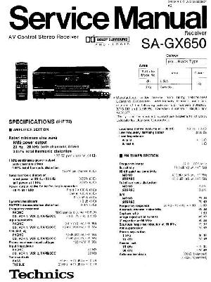 Сервисная инструкция Technics SA-GX650 ― Manual-Shop.ru