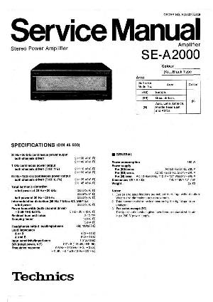 Сервисная инструкция Technics SE-A2000 ― Manual-Shop.ru