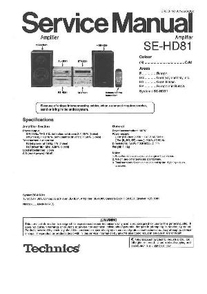 Сервисная инструкция Technics SE-HD81 ― Manual-Shop.ru