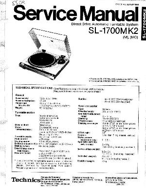 Сервисная инструкция Technics SL-1700MK2 ― Manual-Shop.ru