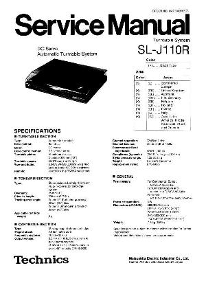 Сервисная инструкция Technics SL-J110R ― Manual-Shop.ru