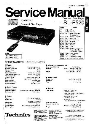 Сервисная инструкция Technics SL-P520 ― Manual-Shop.ru