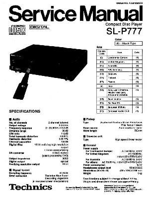 Сервисная инструкция Technics SL-P777 ― Manual-Shop.ru