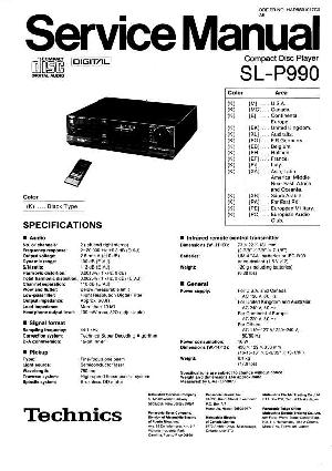 Сервисная инструкция Technics SL-P990 ― Manual-Shop.ru