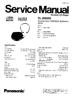 Сервисная инструкция Technics SL-SW850  ― Manual-Shop.ru