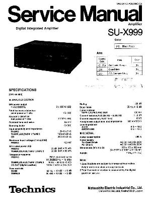 Сервисная инструкция Technics SU-X999 ― Manual-Shop.ru