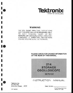 Сервисная инструкция Tektronix 214 Oscilloscope ― Manual-Shop.ru