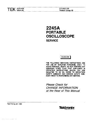 Сервисная инструкция Tektronix 2245A Portable Oscilloscope ― Manual-Shop.ru