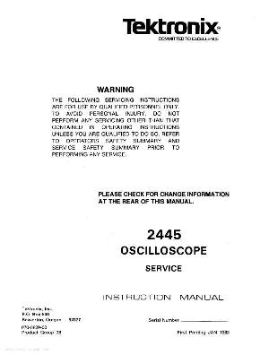 Сервисная инструкция Tektronix 2445 Oscilloscope ― Manual-Shop.ru