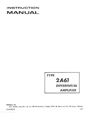Service manual Tektronix 2A61 DIFFERENTIAL-AMPLIFIER ― Manual-Shop.ru