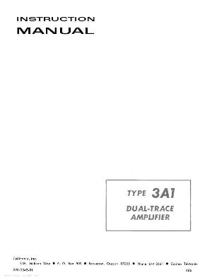Сервисная инструкция Tektronix 3A1 DUAL-TRACE-AMPLIFIER ― Manual-Shop.ru
