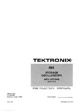 Сервисная инструкция Tektronix 464 Oscilloscope ― Manual-Shop.ru