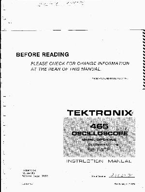 Сервисная инструкция Tektronix 465 Oscilloscope ― Manual-Shop.ru