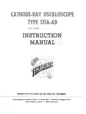 Service manual Tektronix 511A-AD Oscilloscope ― Manual-Shop.ru