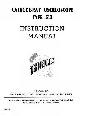 Сервисная инструкция Tektronix 513 Oscilloscope ― Manual-Shop.ru