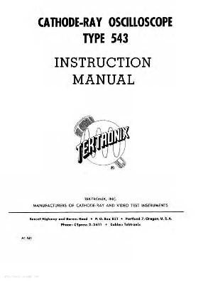 Сервисная инструкция Tektronix 543 Oscilloscope ― Manual-Shop.ru