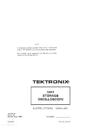 Сервисная инструкция Tektronix 5441 Oscilloscope ― Manual-Shop.ru