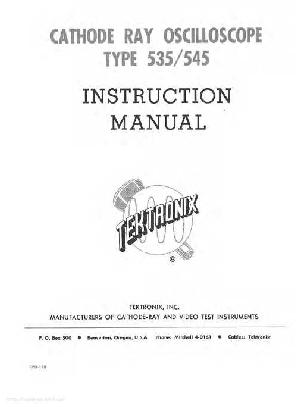 Сервисная инструкция Tektronix 545 Oscilloscope ― Manual-Shop.ru