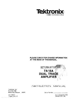 Сервисная инструкция Tektronix 7A18A ― Manual-Shop.ru