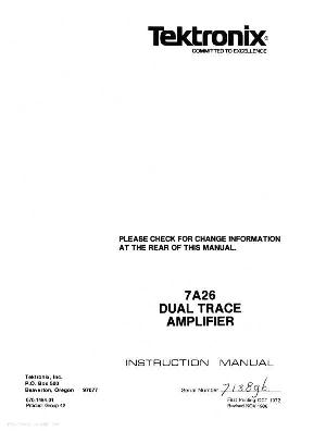 Сервисная инструкция Tektronix 7A26 DUAL TRACE AMPLIFIER ― Manual-Shop.ru