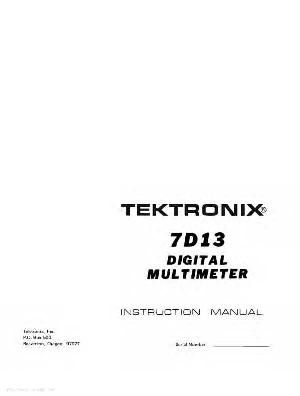 Сервисная инструкция Tektronix 7D13 ― Manual-Shop.ru