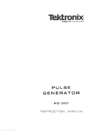 Сервисная инструкция Tektronix PG501 PULSE-GENERATOR ― Manual-Shop.ru