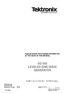Сервисная инструкция Tektronix SG503 WAVE-GENERATOR ― Manual-Shop.ru