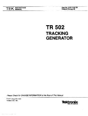 Сервисная инструкция Tektronix TR502 ― Manual-Shop.ru