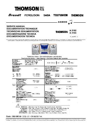 Сервисная инструкция Thomson A3180, A3185 ― Manual-Shop.ru