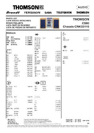 Сервисная инструкция Thomson CS80, CRKD2115 ― Manual-Shop.ru