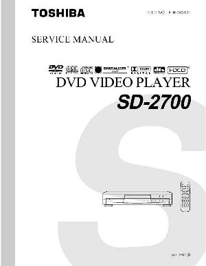 Сервисная инструкция Toshiba SD-2700 ― Manual-Shop.ru