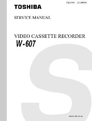 Сервисная инструкция Toshiba W-607 ― Manual-Shop.ru